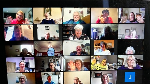 A group of SWI Members on a zoom call together.